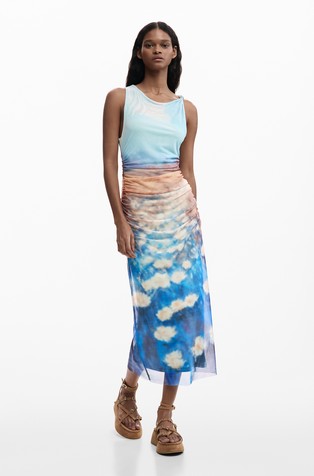 Sleeveless printed dress