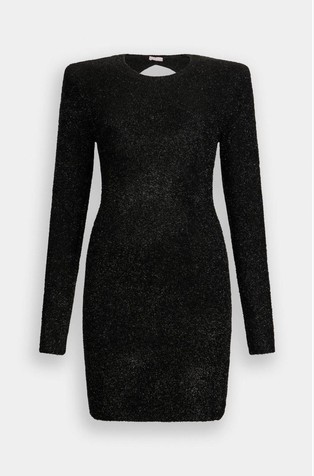 Svjetlucava pletena haljina s podstavljenim ramenima