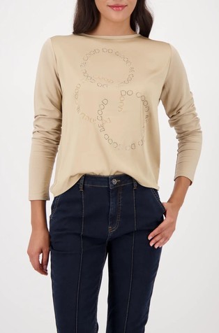 Majica dugih rukava s ukrasnim kamenčićima