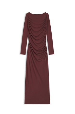 Slim-fit jersey dress with ruffle detail