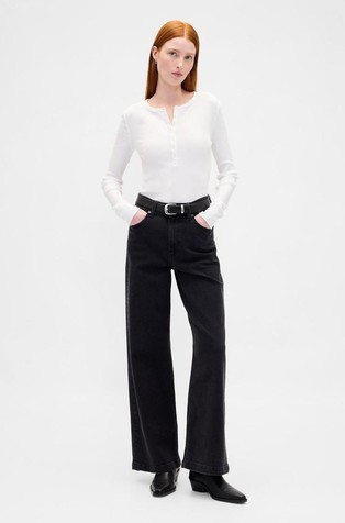 Ženska majica dugih rukava s henley ovratnikom