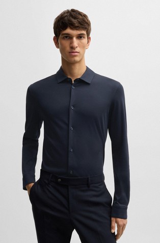 Slim fit košulja od merceriziranog pamuka