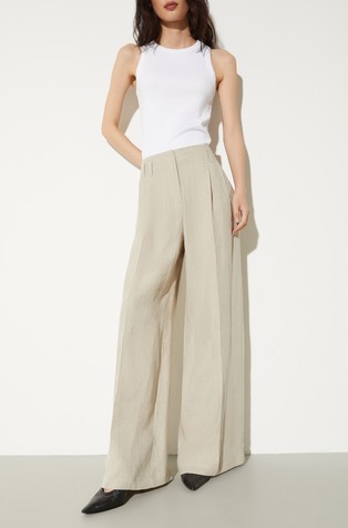 Wide linen trousers
