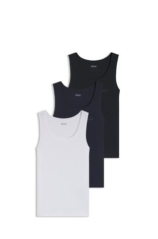 Three-pack of ribbed cotton underwear tank top