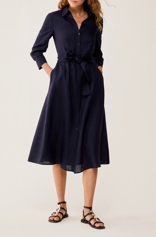 Linen shirt dress