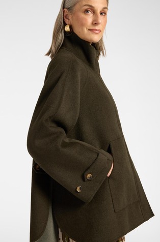 Two-tone Wool blend Cape