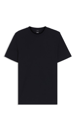 Cotton T-shirt with herringbone structure