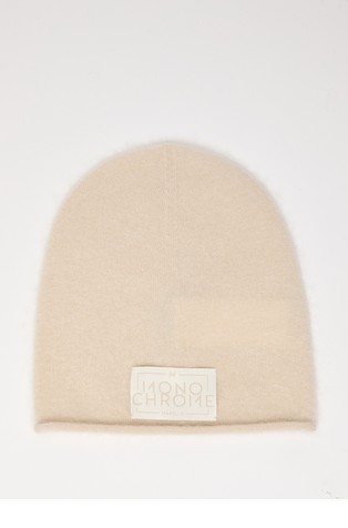 Monochrome wool and cashmere blend beanie