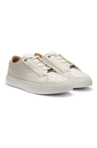 Gary trainers with woven-leather uppers
