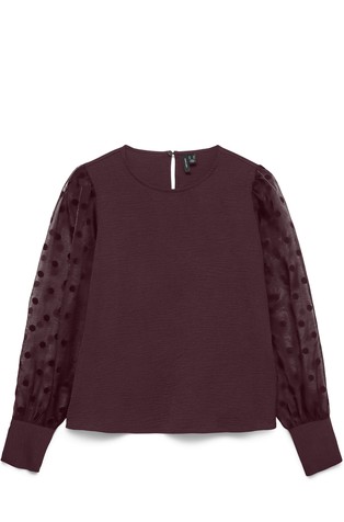 VMALVA Blouse with tulle sleeves