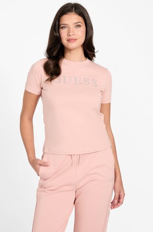 Majica s logotipom od ukrasnih kamenčića