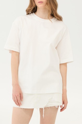 Oversized fit T-shirt with bow at rear neck