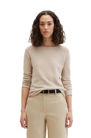 Slim knitted sweater in organic cotton