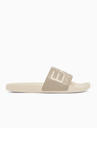 Unisex slides with oversized logo