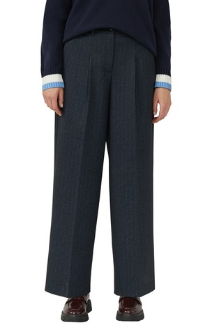 Pants with wide leg and pinstripes