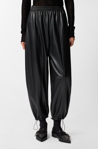 Relaxed fit hlače od umjetne kože