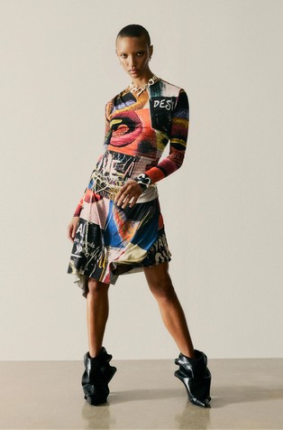 Midi haljina s motivom usana