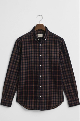 Regular Fit Checked Corduroy Shirt