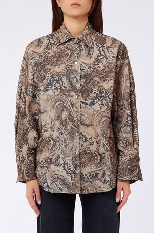 Cotton shirt with paisley pattern