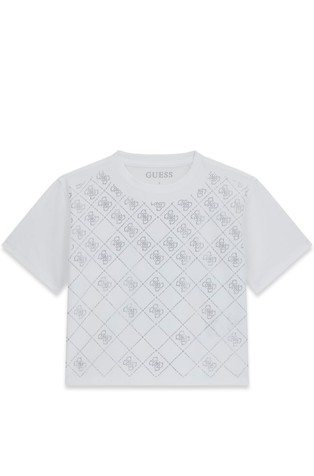 4G Logo majica s ukrasnim kamenčićima