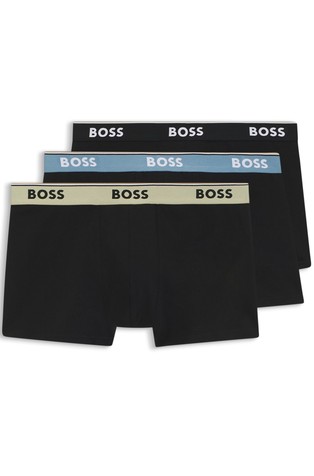 Three-pack of stretch-cotton trunks with logo waistbands