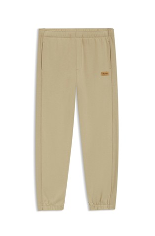 Cotton-terry tracksuit bottoms with logo badge