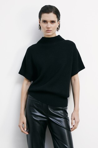 Essential pleten pulover kratkih rukava