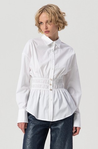 Košulja od popelina s elastičnim detaljem