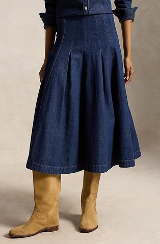 Zvonasta midi denim suknja