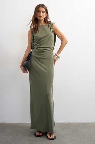 TSNADJA cowl back maxi dress