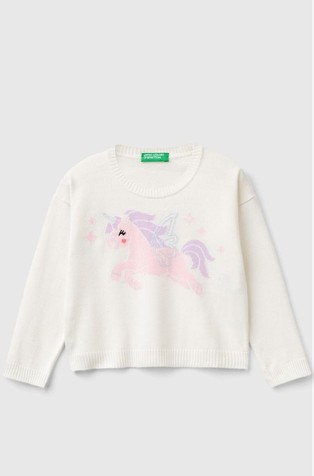 Pleten pulover s aplikacijom jednoroga