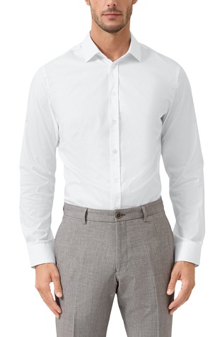 Slim fit structured cotton shirt