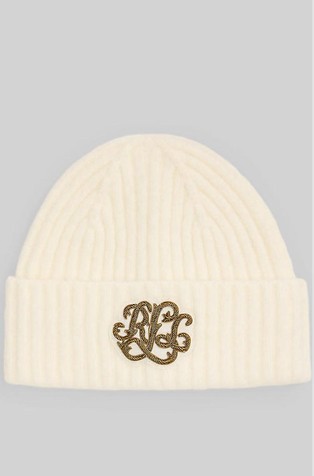 Rebrasto pletena kapa s našivkom