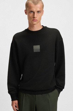 Relaxed fit pamučni pulover s logotipom sprijeda i straga