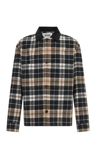 Relaxed fit karirana košulja-jakna