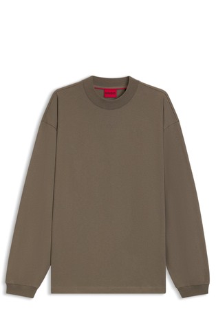 Relaxed fit pamučna majica dugih rukava s logotipom