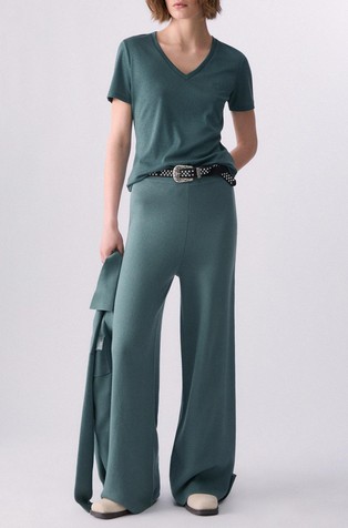 Majica s V-izrezom i svjetlucavim lurex vlaknima