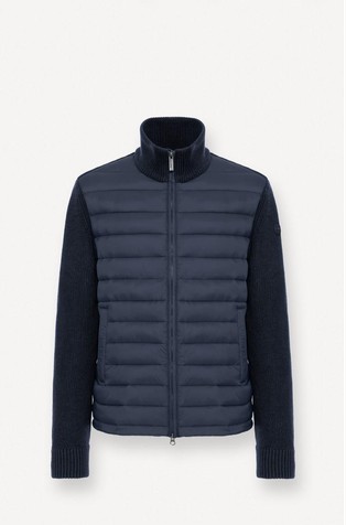 Jakna s prošivenom prednjom stranom i pletenim rukavima