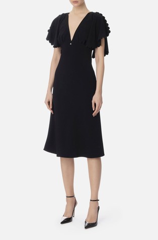 Haljina od mješavine viskoze s valovitim rubovima