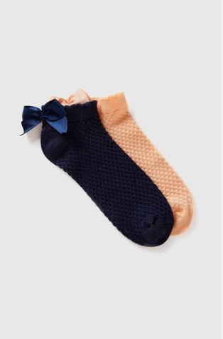 Paket od 2 para niskih čarapa s mašnom