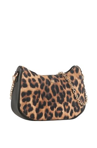 Savanna Leather Handbag with Leopard Print