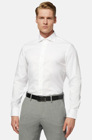 Boggi Slim Fit Slim Fit Cotton Pin Point Shirt BOGGI MILANO