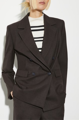 Double-breasted wool-blend blazer