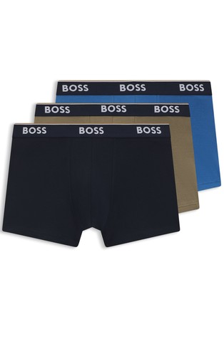 Three-pack of stretch-cotton trunks with logo waistbands