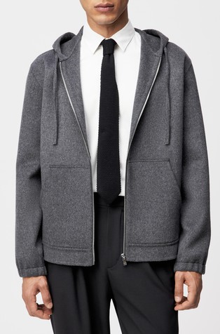 Jakna od mješavine vune s kapuljačom