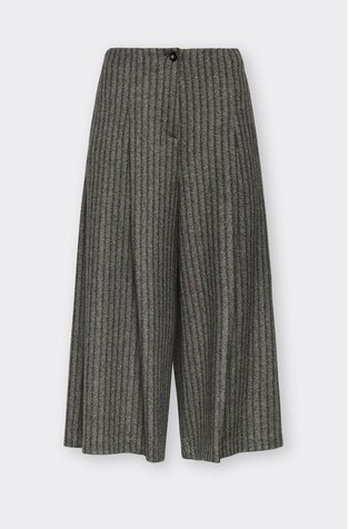 Flannel Striped Palazzo Pants-Skirt