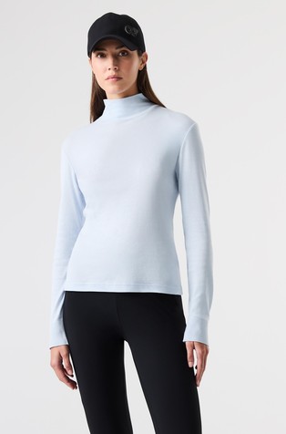 Slim fit majica dugih rukava s povišenim ovratnikom