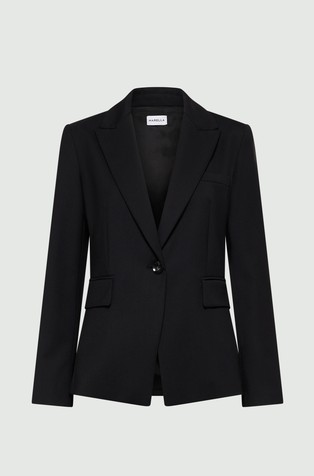 Single-breasted wool blend blazer