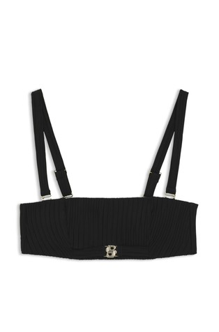 Plisiran bandeau gornji dio kupaćeg kostima s dvostrukim monogramom B