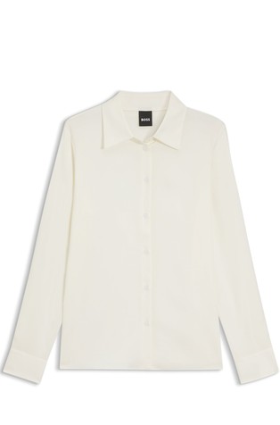 Regular fit košulja od rastezljivog svilenog satena